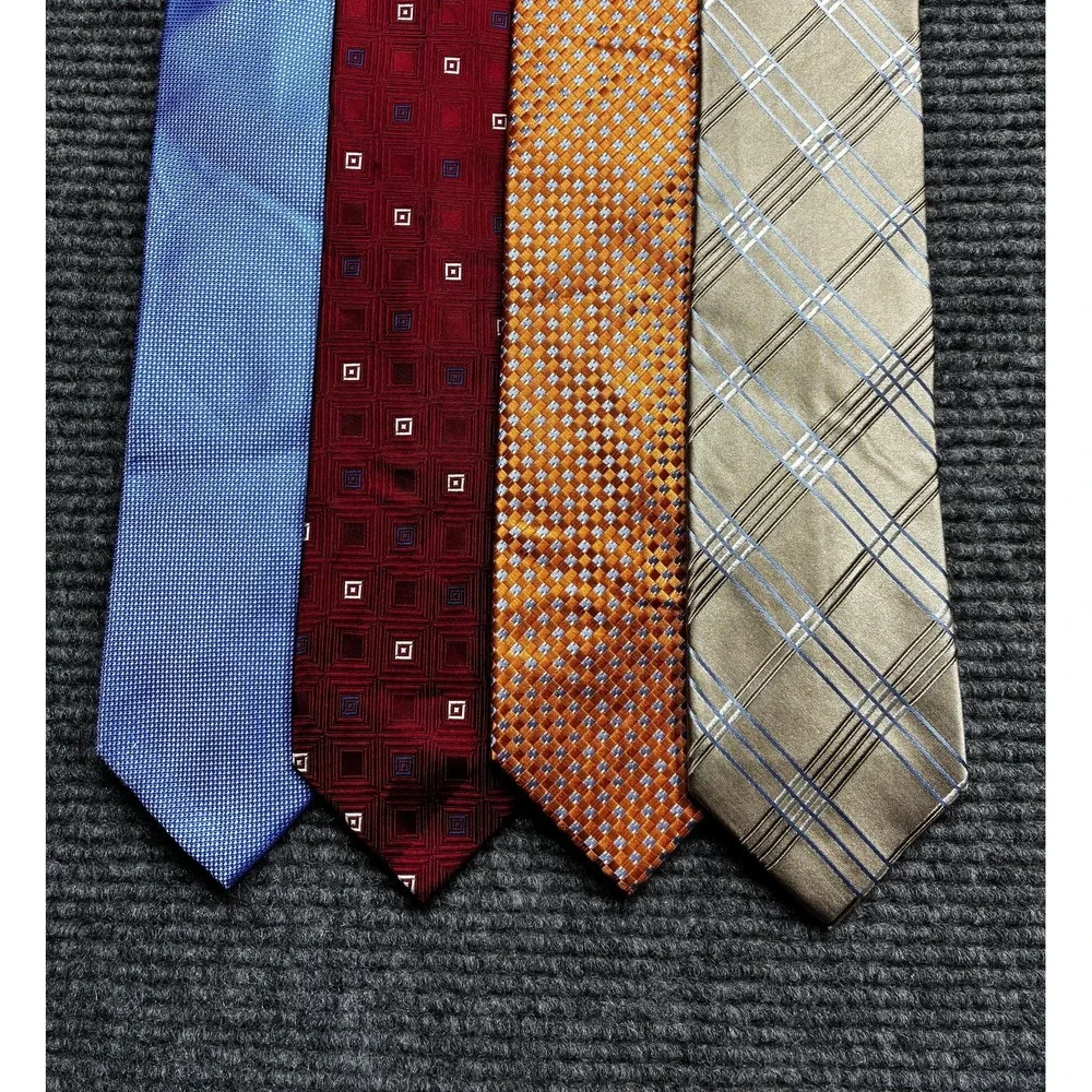 Michael Michael Kors Silk Tie Mens One Size Multicolor Geometric‎ Set Of 4